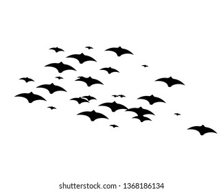 flying bats. Halloween composition. - Vector
