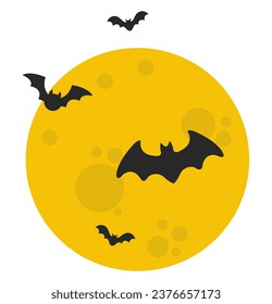 Flying bats in Halloween night