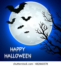 Flying bats in Halloween night .Vector illustration
