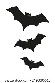Flying bats with for Halloween. Vector.