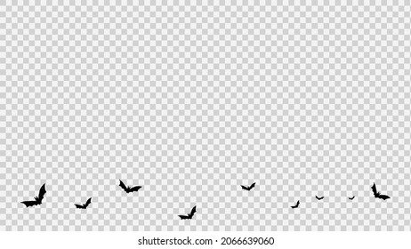 Flying bats hand drawn brush style isolated on png or transparent background.Graphic resources for Halloween.Vector illustration