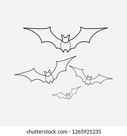 Flying bats icon line element. Vector illustration of flying bats icon line isolated on clean background for your web mobile app logo design.