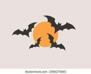 Flying Bats Silhouette Vector Isolated Illustration 