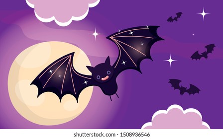 flying bats trick or treat happy halloween