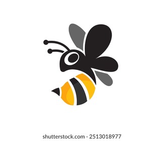 flying bee abstract logo design template illustration inspiration