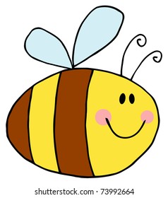 Flying Bee Cartoon Character