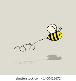 Flying Bee Cartoon Vector For World Bee Day