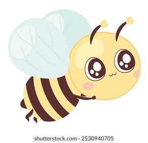 flying bee cute cartoon isolated