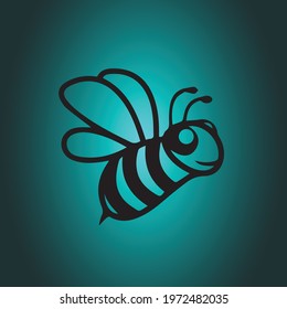 flying bee drawing in vector eps