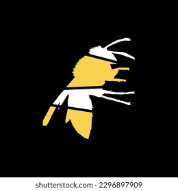 Flying bee geometric creative logo