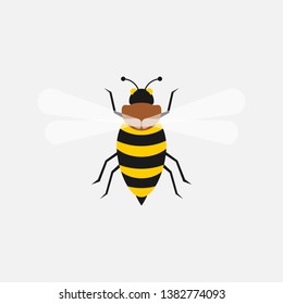 Flying Bee Icon Illustration. Honey bee