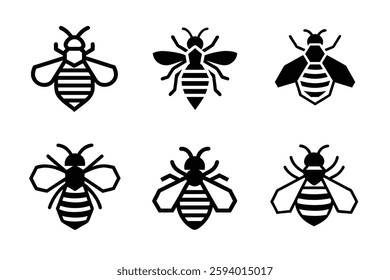 Flying bee icon isolated on white background. vector illustration