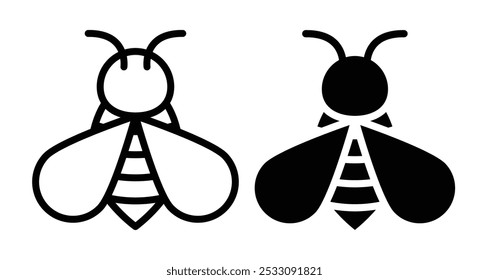 Flying Bee icon line style. EPS10