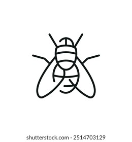 Flying bee icon. Simple flying bee icon for social media, app, and web design. Vector illustration