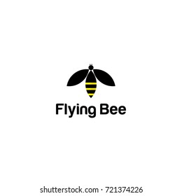 flying bee illustration logo template.