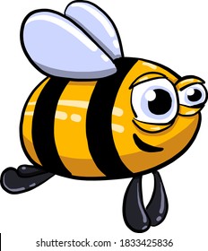 Flying bee, illustration, vector on white background