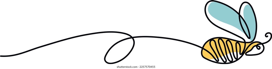 Flying bee in a linear style.
Design elements for web design, poster, flyer, card, cover, advertisement.