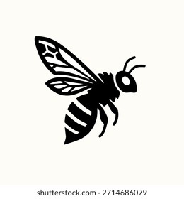 Logo de Vector de silueta de abeja voladora 