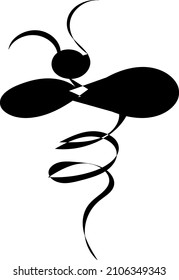 flying bee. Vector background on white background