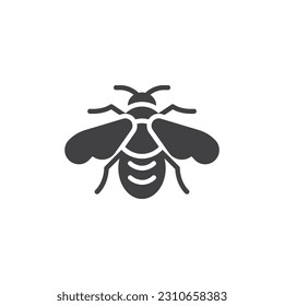 Flying bee vector icon. filled flat sign for mobile concept and web design. Honey Bee glyph icon. Symbol, logo illustration. Vector graphics