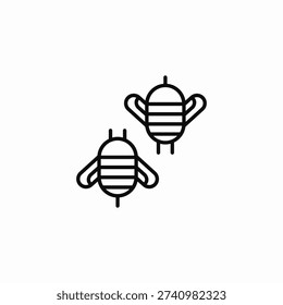 flying bees icon sign vector