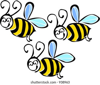 Flying bees illustration