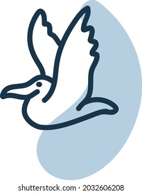 Flying big bird, illustration, vector, on a white background.