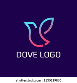 Flying Bird Abstract Logo design vector template.