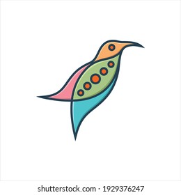Flying Bird Abstract Logo design vector template. Colorful Dove creative Logotype icon.