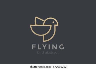 Flying Bird abstract Logo design vector template Linear style.
Sparrow Geometric Logotype concept icon.