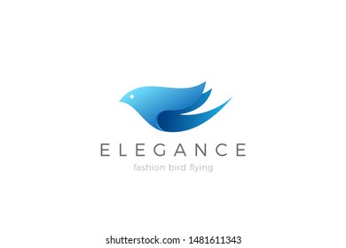 Flying Bird abstract Logo Elegant design vector template. Cosmetics SPA Fashion Beauty Health Care logotype concept icon.