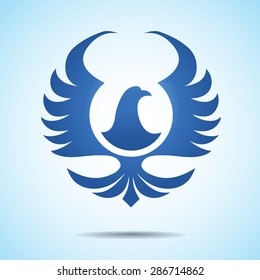 Flying Bird abstract logo template.Luxury style icon.
