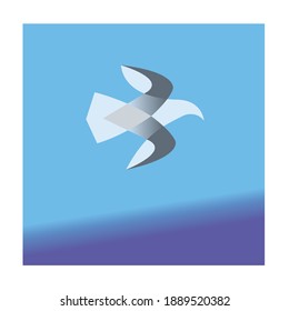 flying bird background illustration. Color nature design vector sign or symbol for company
