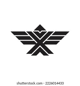 flying bird with big wings logo vector