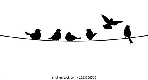 Flying Bird Branch Silhouette Illustration