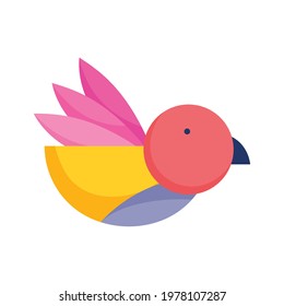 flying bird cartoon isolated icon