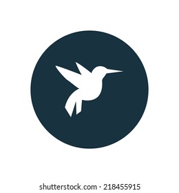 flying bird circle background icon, isolated on white background 