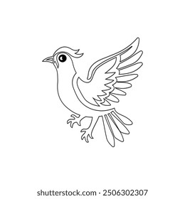 flying bird coloring page design