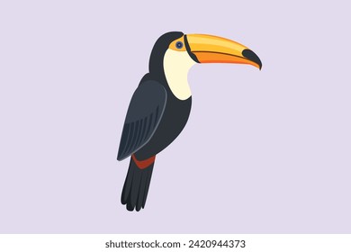 Flying bird concept. Colored flat vector illustration isolated.