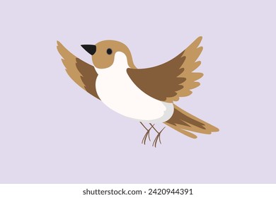Flying bird concept. Colored flat vector illustration isolated.