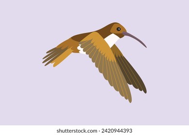 Flying bird concept. Colored flat vector illustration isolated.