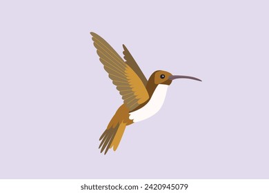 Flying bird concept. Colored flat vector illustration isolated.