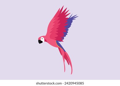 Flying bird concept. Colored flat vector illustration isolated.