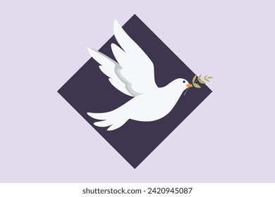 Flying bird concept. Colored flat vector illustration isolated.