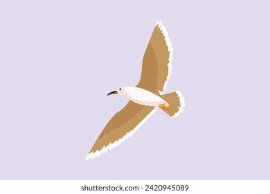 Flying bird concept. Colored flat vector illustration isolated.