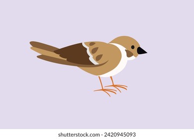 Flying bird concept. Colored flat vector illustration isolated.