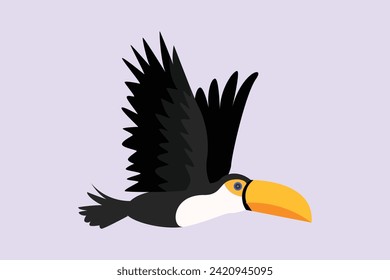 Flying bird concept. Colored flat vector illustration isolated.