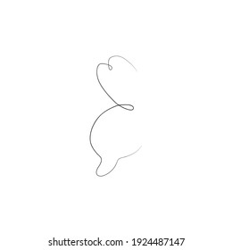 Flying bird continuous line drawing element isolated on white background for logo or decorative element. illustration of animal form in trendy outline style.