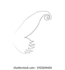 Flying bird continuous line drawing element isolated on white background for logo or decorative element. illustration of animal form in trendy outline style.