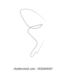 Flying bird continuous line drawing element isolated on white background for logo or decorative element. illustration of animal form in trendy outline style.